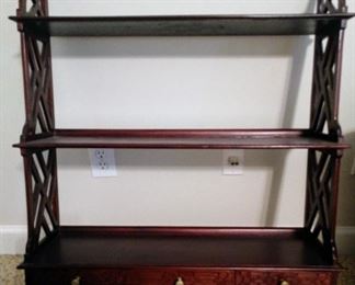 Chippendale Mahogany Wall Shelf with drawers