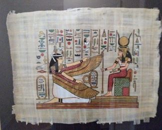 Nicely Framed Egyptian Papyrus Art