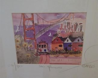 Limited Edition Signed and Numbered Print by well known San Francisco street artist, Eduardo Guzman.