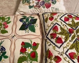 Vintage Needlepoint and Cross Stitch Pillows