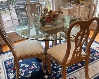 Breakfast Nook Glass Top Table & Chairs