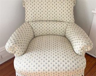 Vintage Skirted, Upholstered Armchair