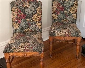 Pair of Floral Upholstered Side Chairs