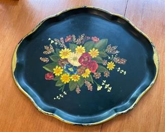Hand Painted Tole Serving Platter