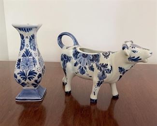 Delft Vase & Cow Creamer