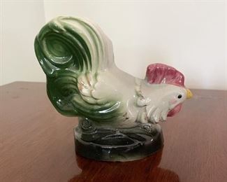 Vintage Chicken / Rooster Pottery Wall Pocket