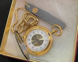 Pocket Watch with Fob & Matching Pocket Knife