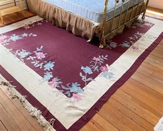 Flat Weave Floral Area Rug