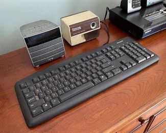 Computer Keyboard, Alarm Clock, Pencil Sharpener