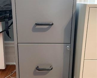 Gray Metal 2-Drawer File Cabinet