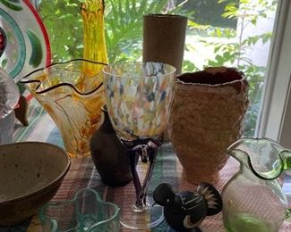 Art glass & pottery