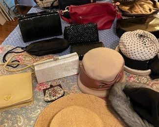 Vintage hats & handbags