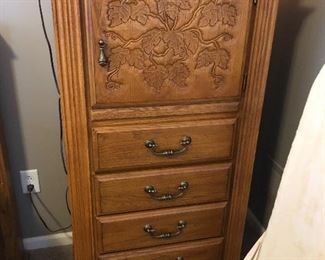 Solid oak side cabinets x 2