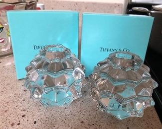 Tiffany crystal candleholders 