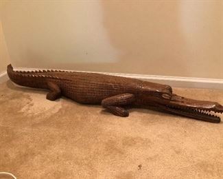 Large wood carved gator 