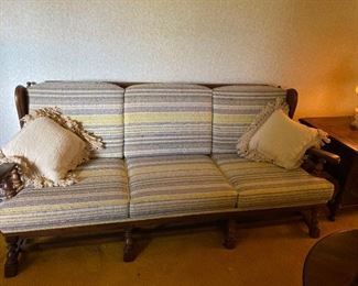 Ethan Allen Solid Wood Sofa with Cushions