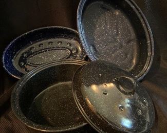 Speckled Cooking Dishes and Pot