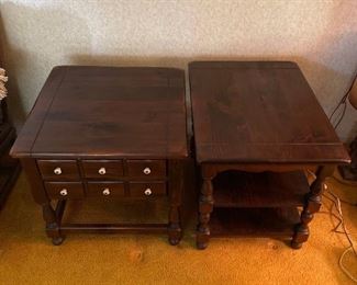 Two Ethan Allen Old Tavern Pattern End Tables