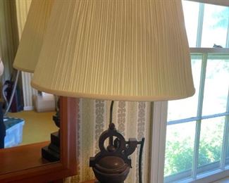 Vintage Wooden Crank Style Lamp