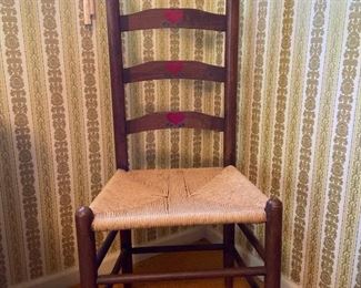 Wooden Chair with Woven Seat