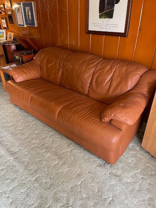 Vintage Faux Leather Couch