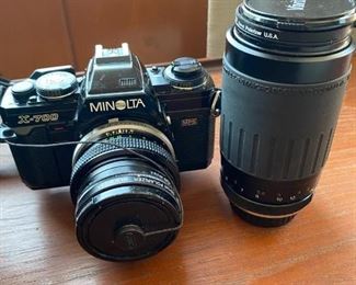 Vintage Minolta x700 Camera with Lenses