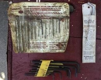 Vintage Hand Tool Lot Alan Wrench Hex Keys