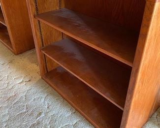 Set of 4 Oak Short Library Bookshelf Display