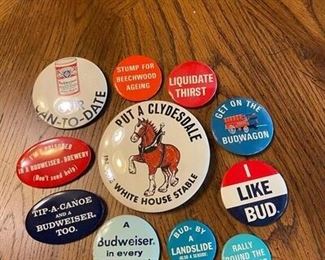 Vintage 1968 Budweiser Election Campaign Voting Pinback Pins Buttons