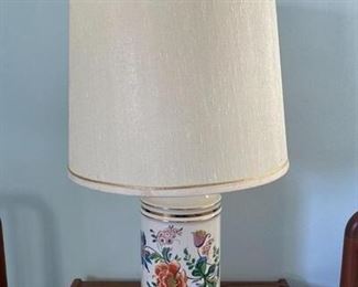 Ceramic Floral Table Lamp with Shade