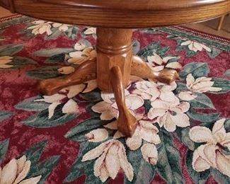 Room Size Rug and Clawfoot Oak Table
