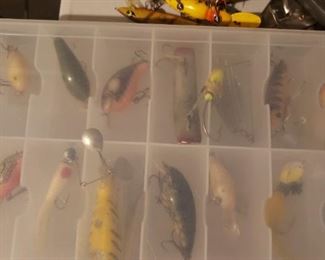 Aproximately 35 Antique Fishing Lures (Many Heddon)