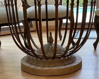 60" round dining table with faux concrete and metal base. Photo 3 of 3. 