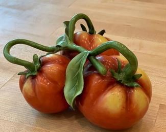 Porcelain tomatoes signed by artist. Photo 1 of 2. 