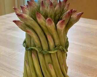 Porcelain asparagus bundle signed by artist. 