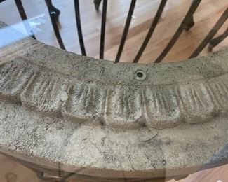 60" round dining table with faux concrete and metal base. Photo 2 of 3. 