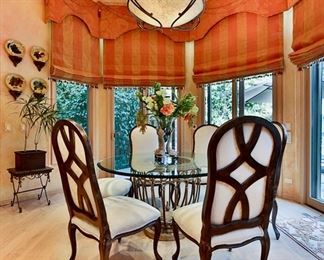 60" round dining table with faux concrete and metal base. Photo 1 of 3. 