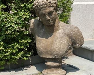 Cast concrete bust of David. 