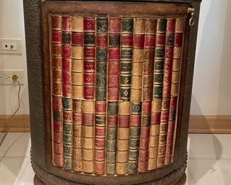 Maitland Smith-style round book side table with hidden door. Photo 1 of 2. 