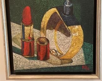 Gallery wall of 8 original oil paintings signed by Rilke. Each measures 17" x 17" Photo 1 of 9.