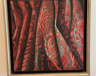 Gallery wall of 8 original oil paintings signed by Rilke. Each measures 17" x 17" Photo 3 of 9.