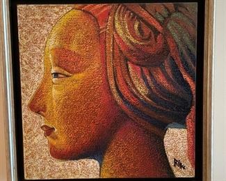 Gallery wall of 8 original oil paintings signed by Rilke. Each measures 17" x 17" Photo 5 of 9.