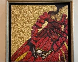 Gallery wall of 8 original oil paintings signed by Rilke. Each measures 17" x 17" Photo 6 of 9.