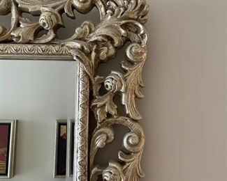 Silver gilt wall mirror. Measures 51" W  x 85" H. Photo 2 of 3. 