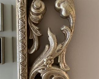 Silver gilt wall mirror. Measures 51" W  x 85" H. Photo 3 of 3. 