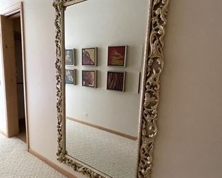 Silver gilt wall mirror. Measures 51" W  x 85" H. Photo 1 of 3. 