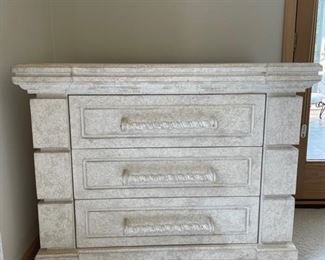 Treasures DCOTA Gotham bureau in crackle finish. Measures 41.5" W x 24" D x 33" H. 