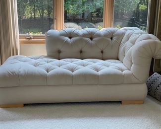 Kravet tufted upholstered chaise. Measures 63" L x 32" D x 30" H.