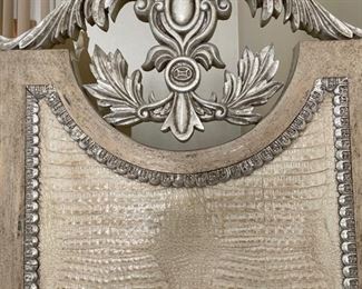 Plunkett Furniture faux croc three panel screen with silver details and trim. Each panel measures  7' H x 22" W. Photo 1 of 2. 
