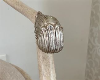 Louis XVI style faux bamboo and silver leaf arm chair - 2 available.. Each measures 24" W x 20" D x 40" H. Photo 3 of 3. 